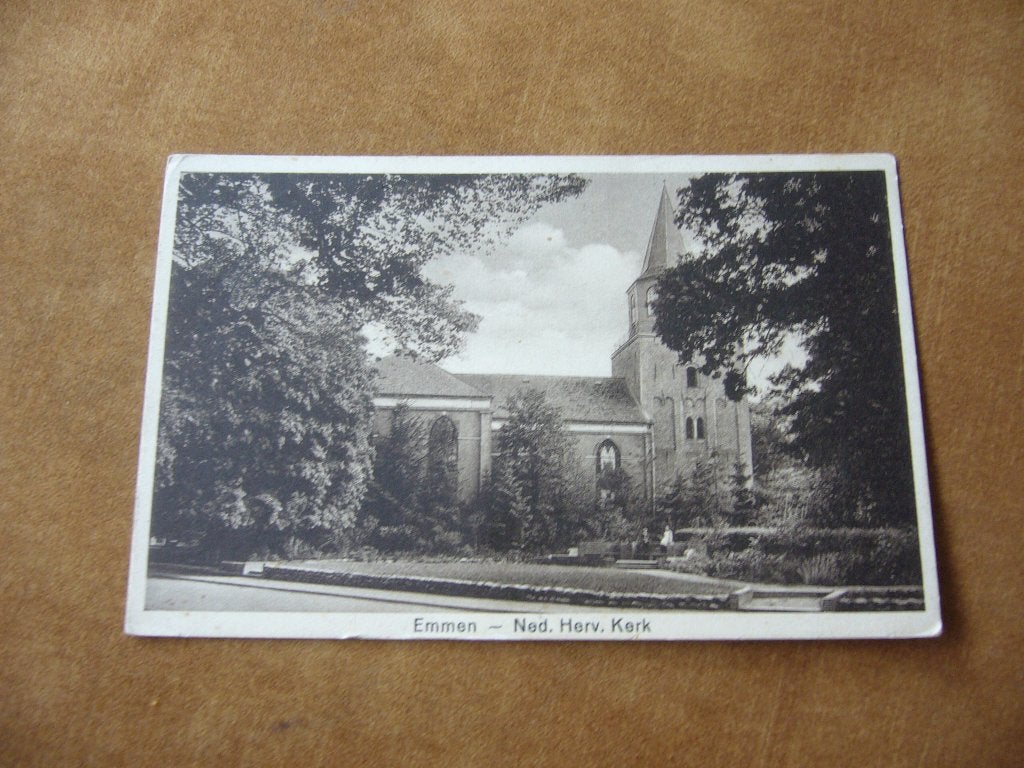 EMMEN  =  NED HERV KERK  1930, Verzamelen, Ophalen of Verzenden, 1920 tot 1940, Gelopen, Drenthe