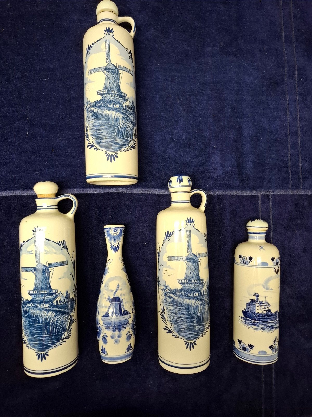 Unieke handgeschilderde Delfts Blauwe Bols flessen, Ophalen of Verzenden