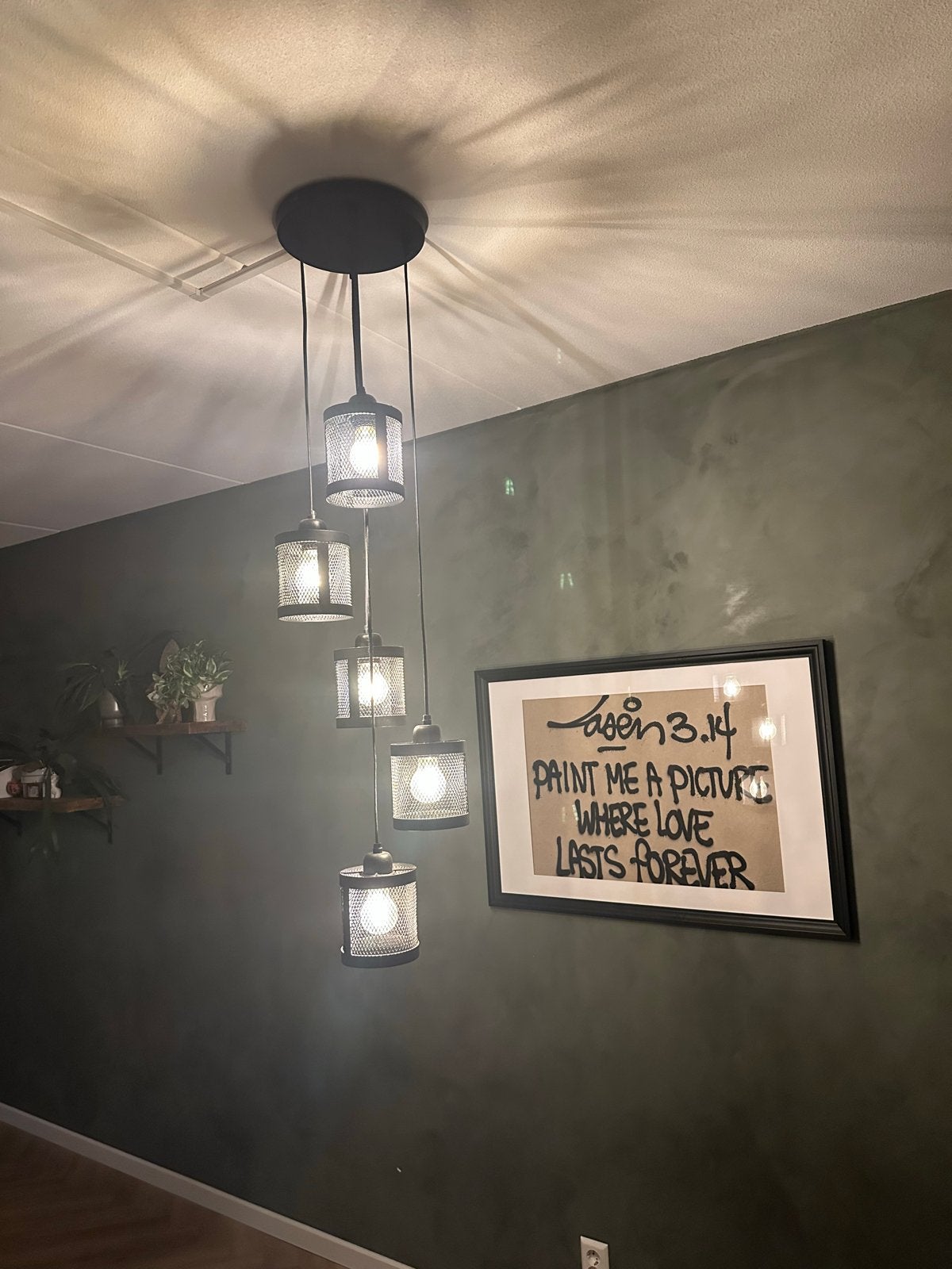 Hanglamp Light & Living Laetitia met 5x lamp, Ophalen, Gebruikt, E27 (groot), Metaal