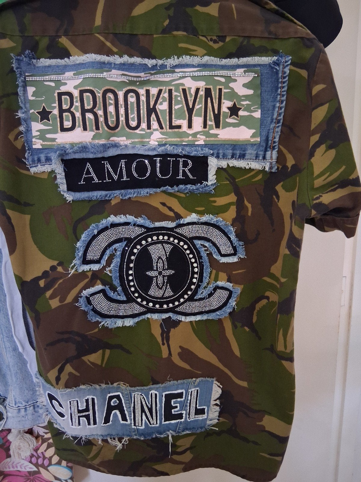 Unieke handgeschilderde spijkerjasjes - USA thema, Kleding | Dames, Jassen | Zomer, Maat 38/40 (M), Blauw, Ophalen of Verzenden