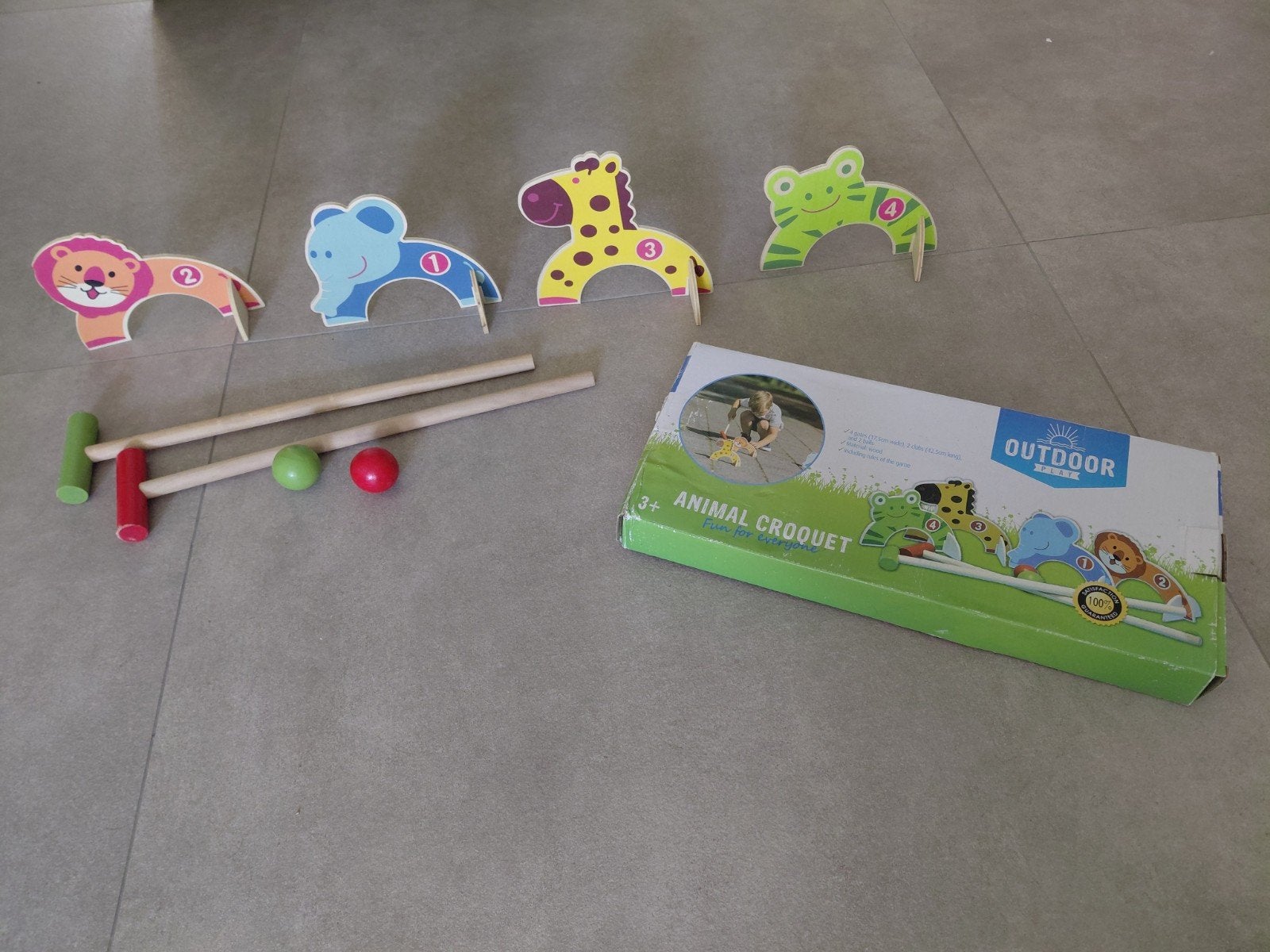 Houten dieren croquet spel, Ophalen of Verzenden, Zo goed als nieuw