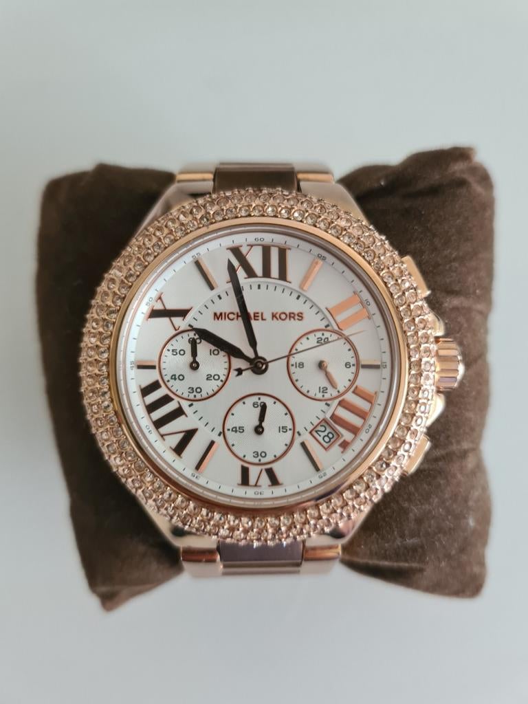 Michael Kors Horloge Roségoud met Strass, Overige merken, Polshorloge, Ophalen of Verzenden, Zo goed als nieuw