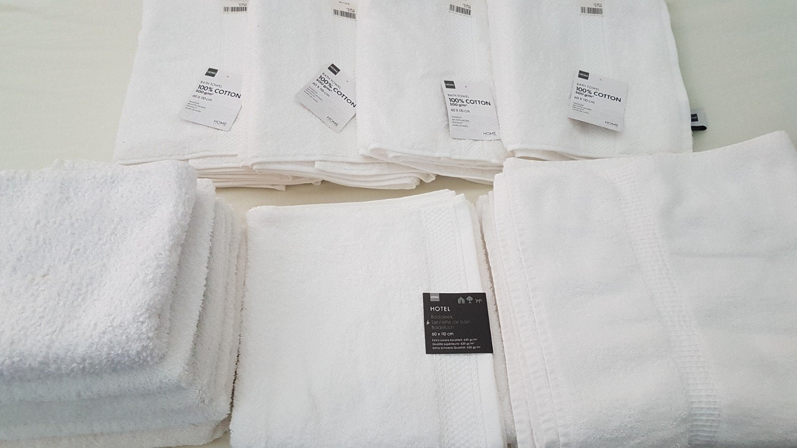 Witte Hema handdoeken, Ophalen of Verzenden, Nieuw, Wit, Handdoek