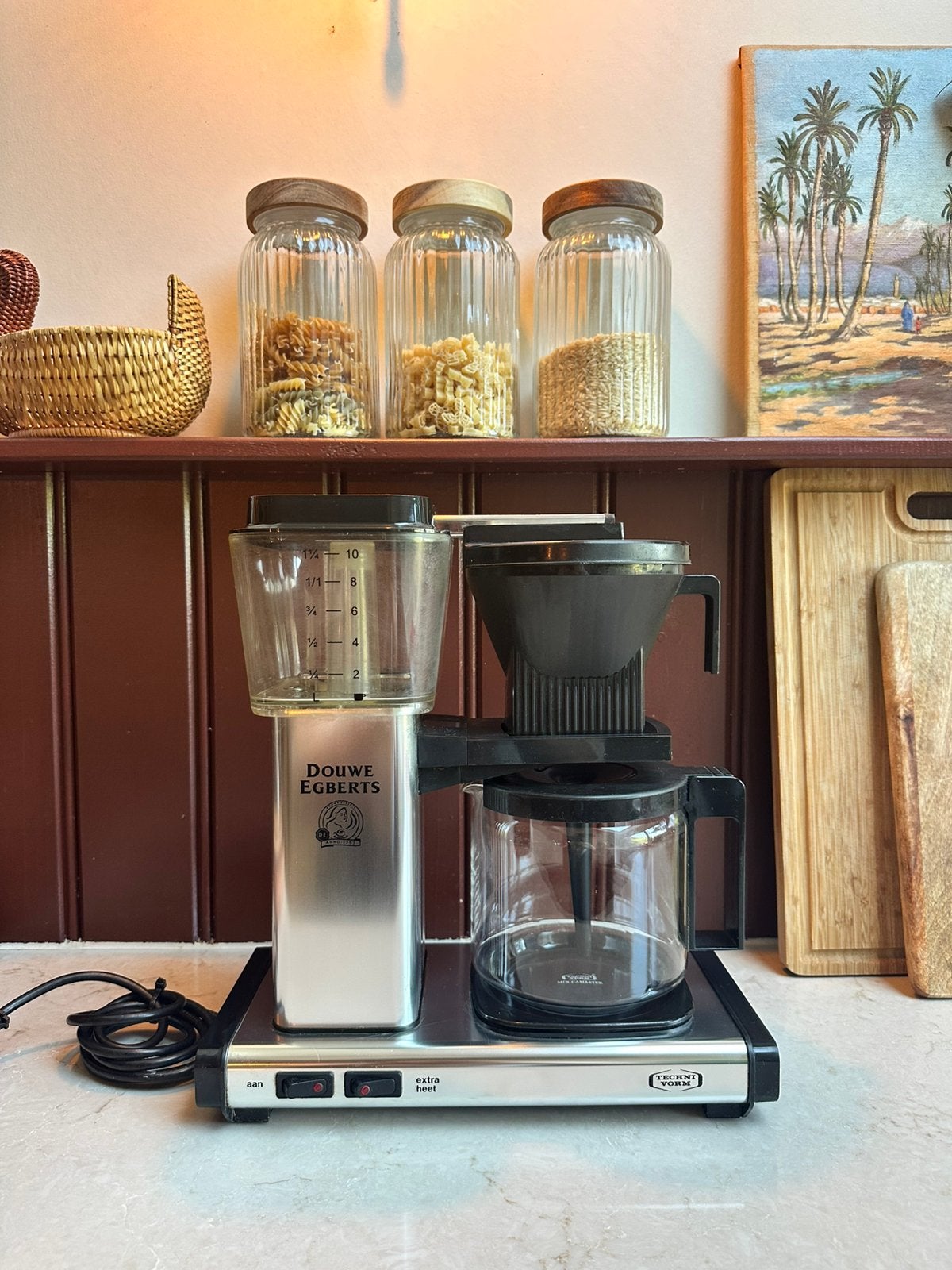 Moccamaster Douwe Egberts editie polished silver, Ophalen, Koffiemachine, Gemalen koffie, Zo goed als nieuw