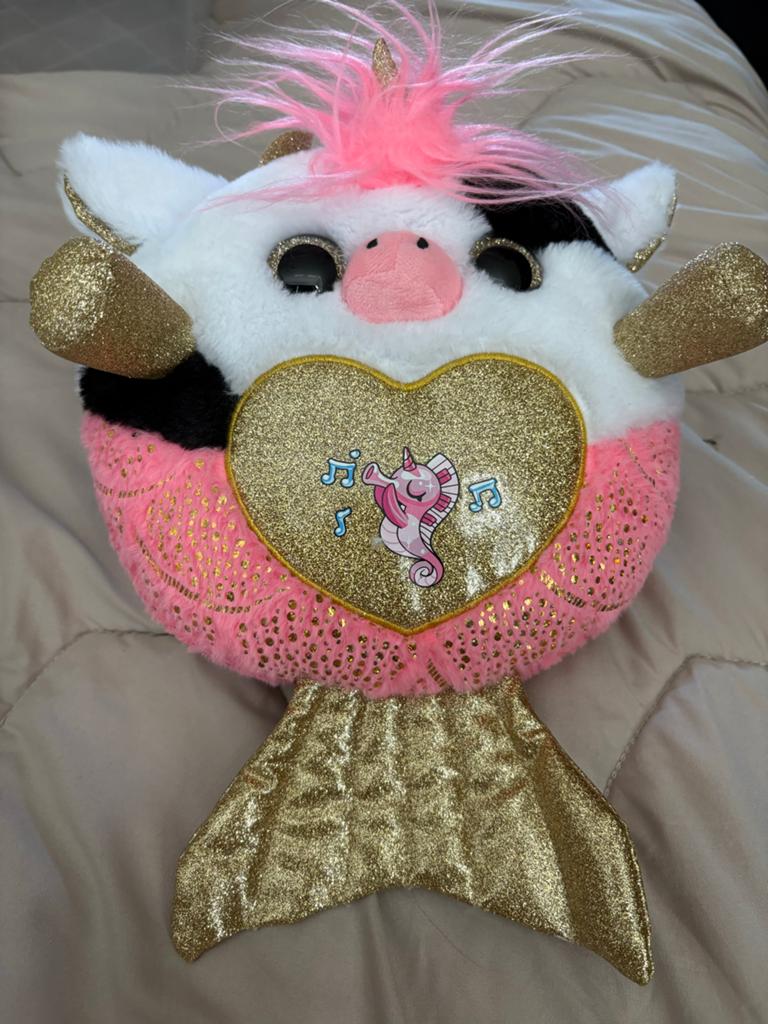 Rainbowcorn knuffel met glitter en zeemeerminstaart, Overige karakters, Ophalen of Verzenden, Middelgroot (20 tot 80 cm), Meerkleurig