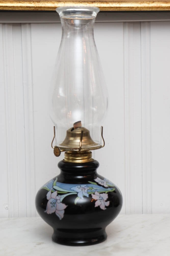 Antieke, werkende petroleum lamp, Ophalen of Verzenden