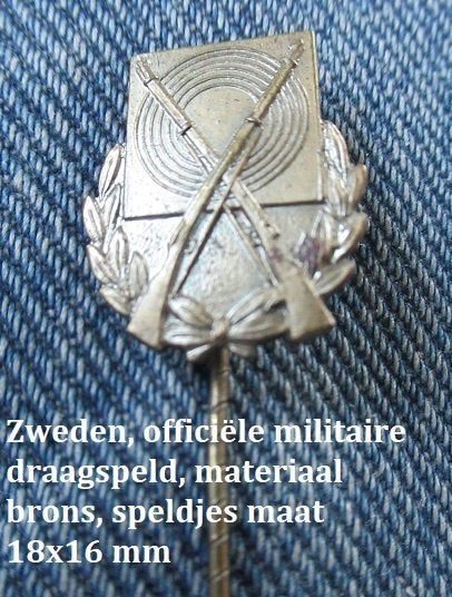 militair Zweden, oud brons steekspeldje  is jaren 40/50, Ophalen of Verzenden, Gebruikt, Overige onderwerpen
