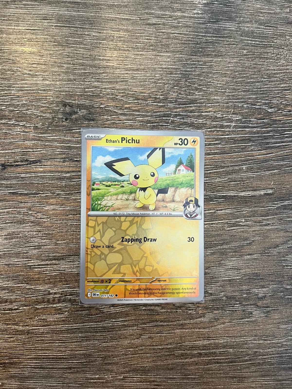 Ethan’s Pichu DRI 071/182 reverse holo, Ophalen of Verzenden, Zo goed als nieuw