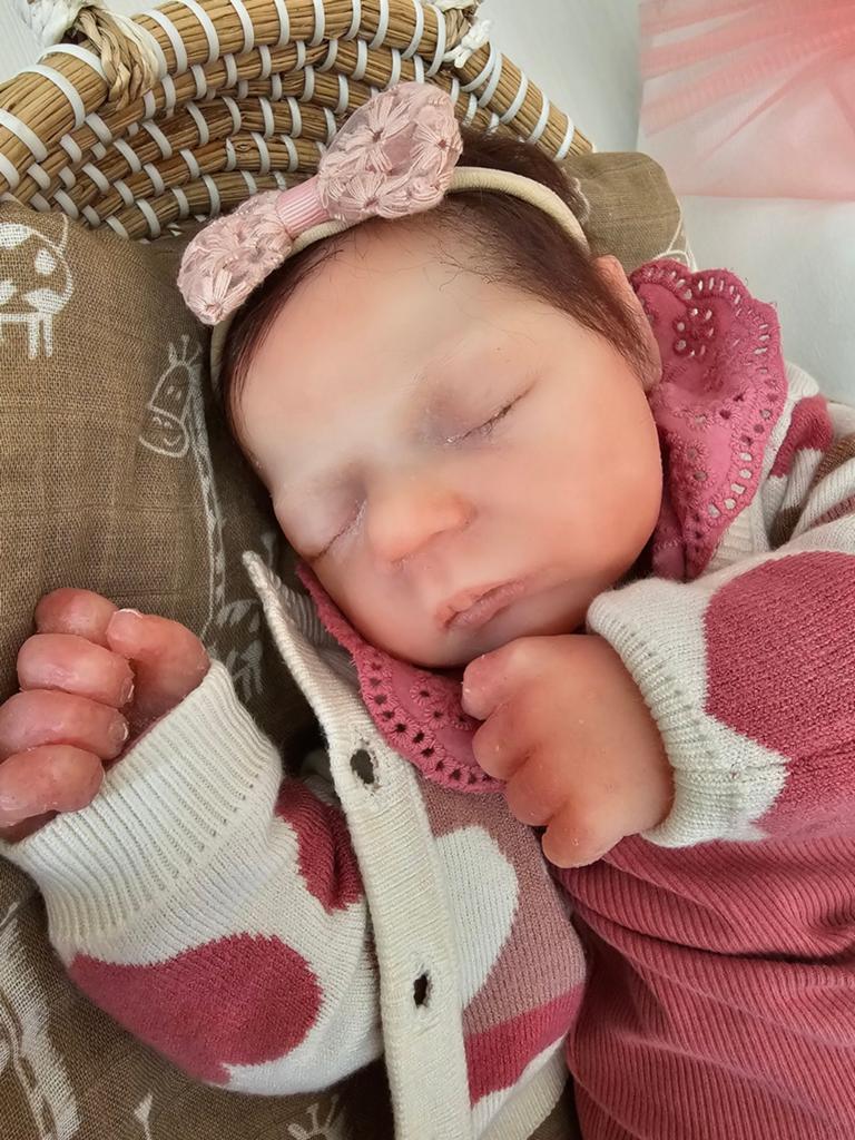 Reborn babypop 'Lauren' handgemaakt van polymeer klei, Ophalen of Verzenden, Zo goed als nieuw, Babypop