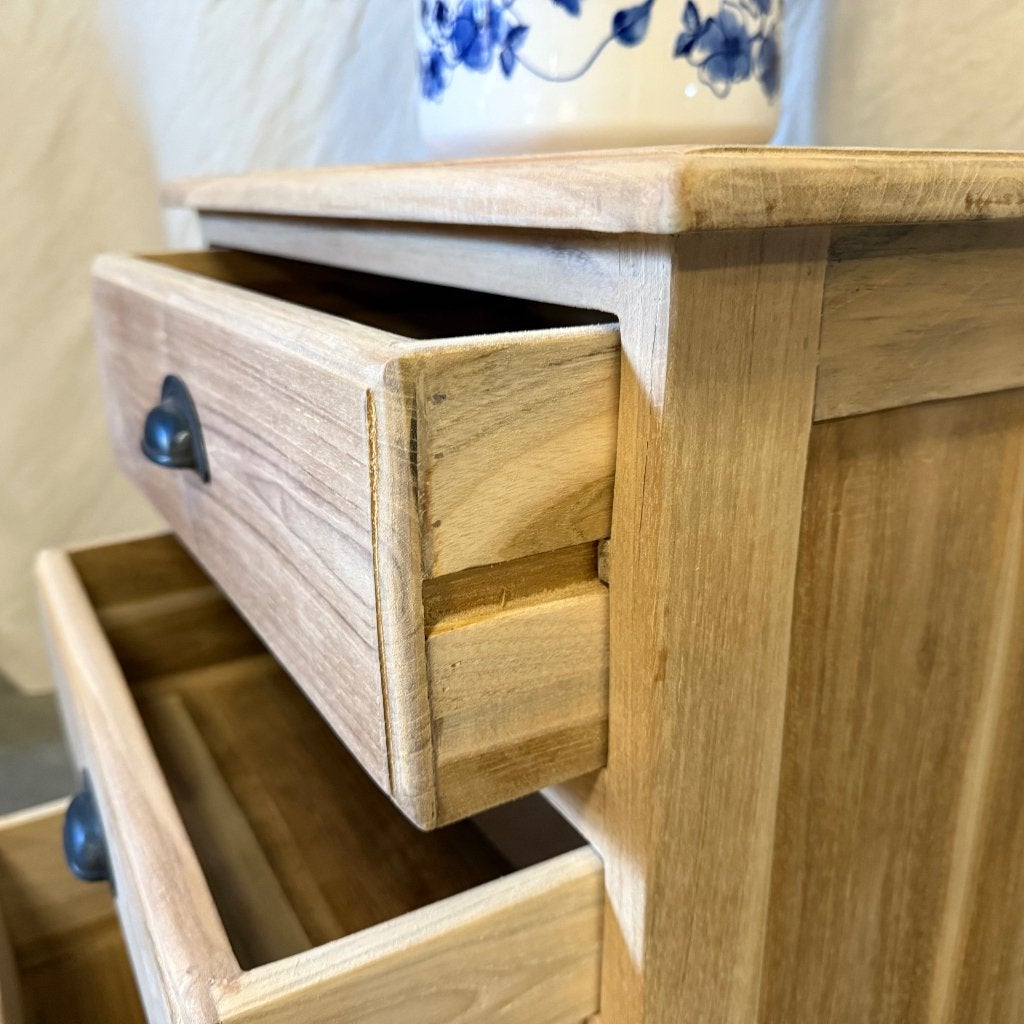 ladekastje massief teak - 3 lades - Gratis bezorgd, TTM Wonen, Meubels – (Perzische) Tapijten en Woonaccessoires, Taag 63, 2491 CS, Den Haag (Forepark)