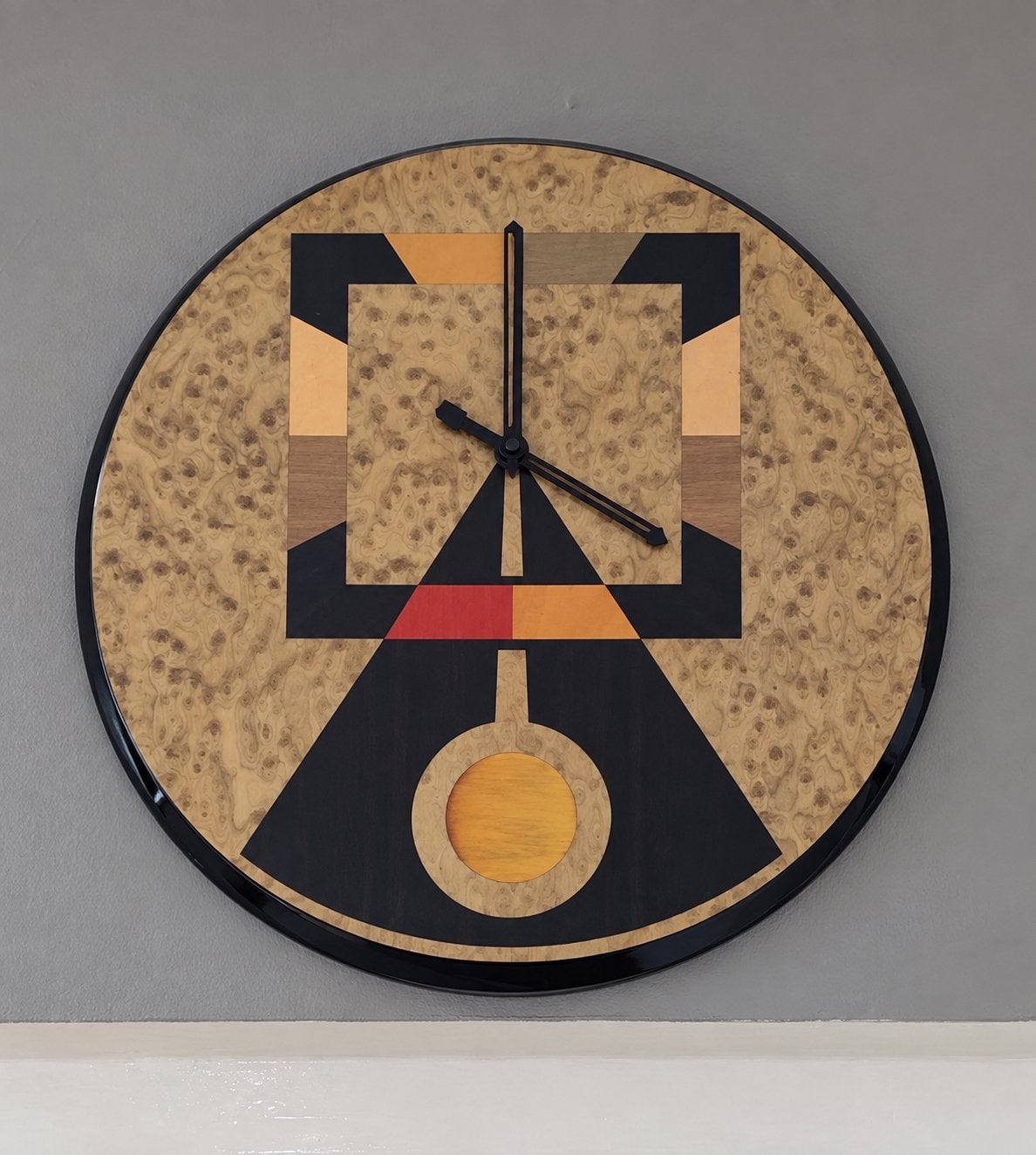 Wand klok Art Deco Revival, Wandklok, Werkt op batterijen, Ophalen of Verzenden, Zo goed als nieuw