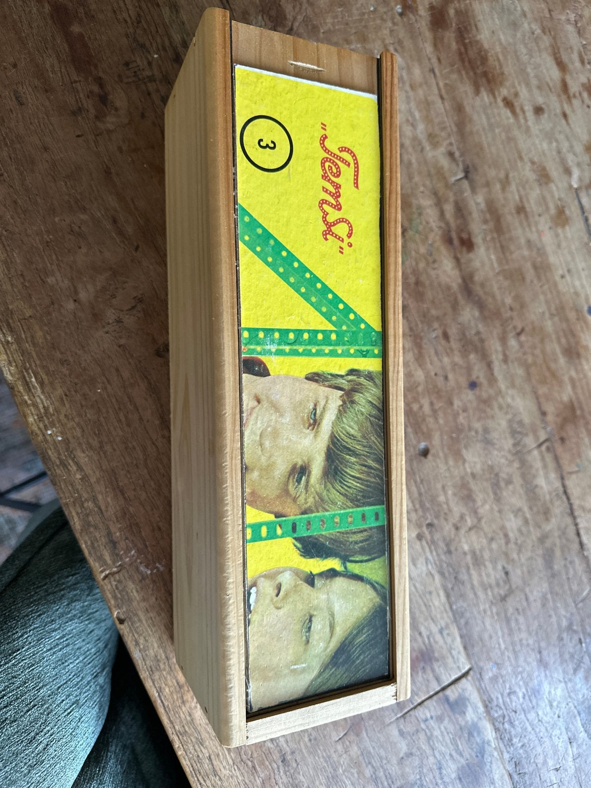 Vintage Jensi Meccano Knutselset in Houten Kistje, Ophalen, Gebruikt, Overige thema's, Meerkleurig