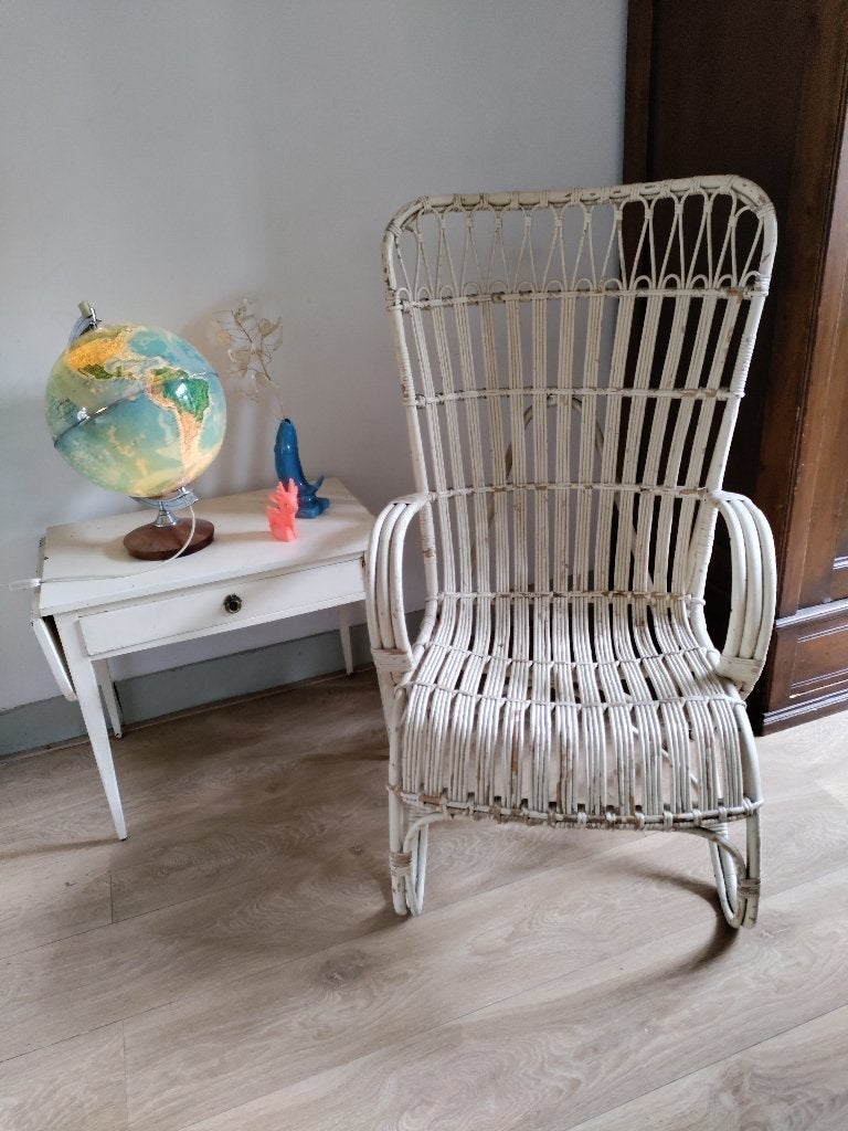 Rohe Noordwolde fauteuil, Huis en Inrichting, Fauteuils, Ophalen, Gebruikt, 50 tot 75 cm, Riet of Rotan