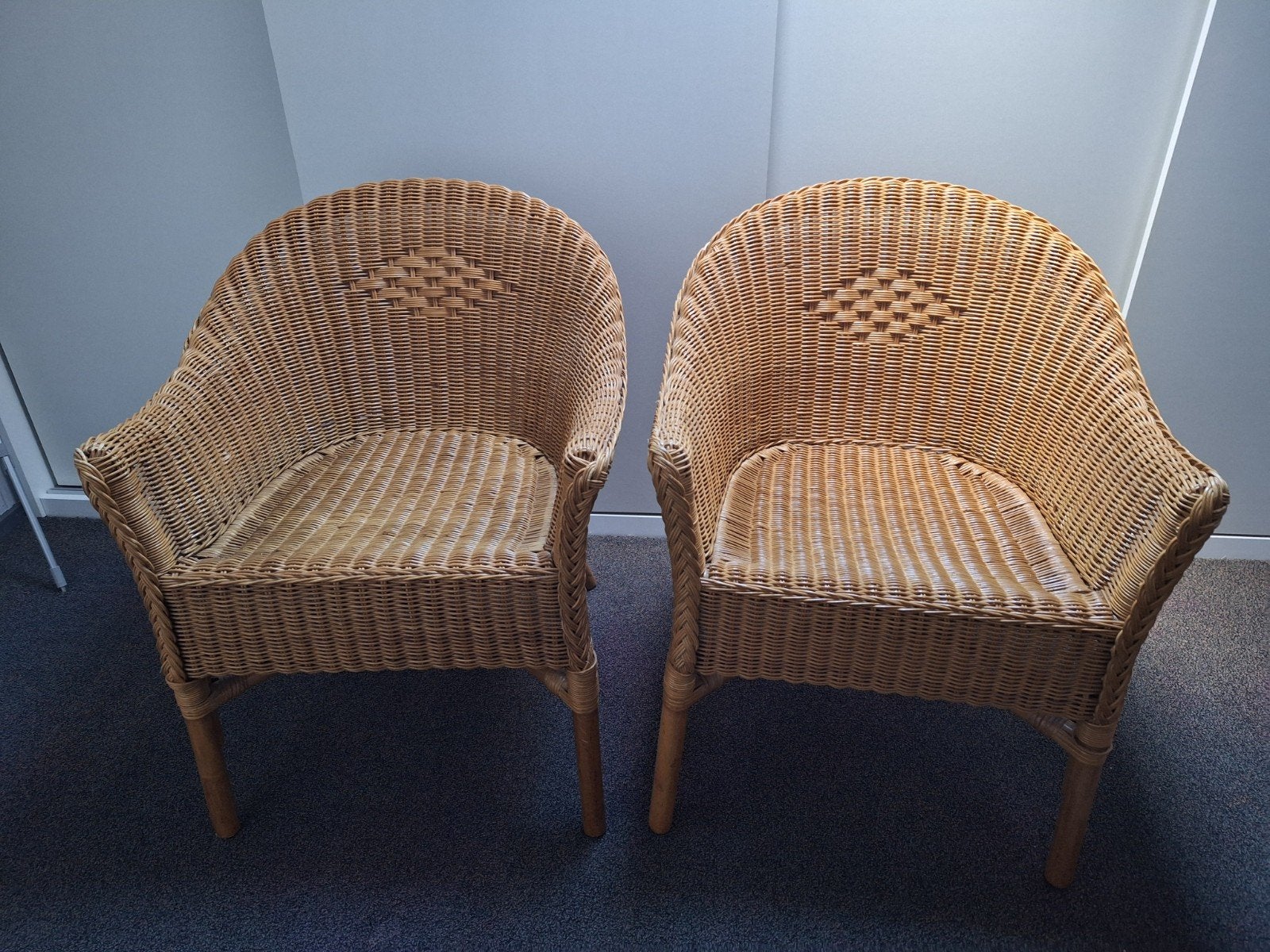 2 rieten stoelen, Ophalen, Gebruikt, Twee, Bruin