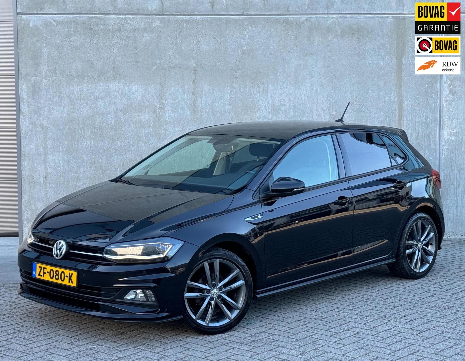 Volkswagen Polo 1.0 TSI R-Line 2018 DSG Zwart LED|CARPLAY, Auto's, Euro 6, 95 pk, Bedrijf, 1080 kg