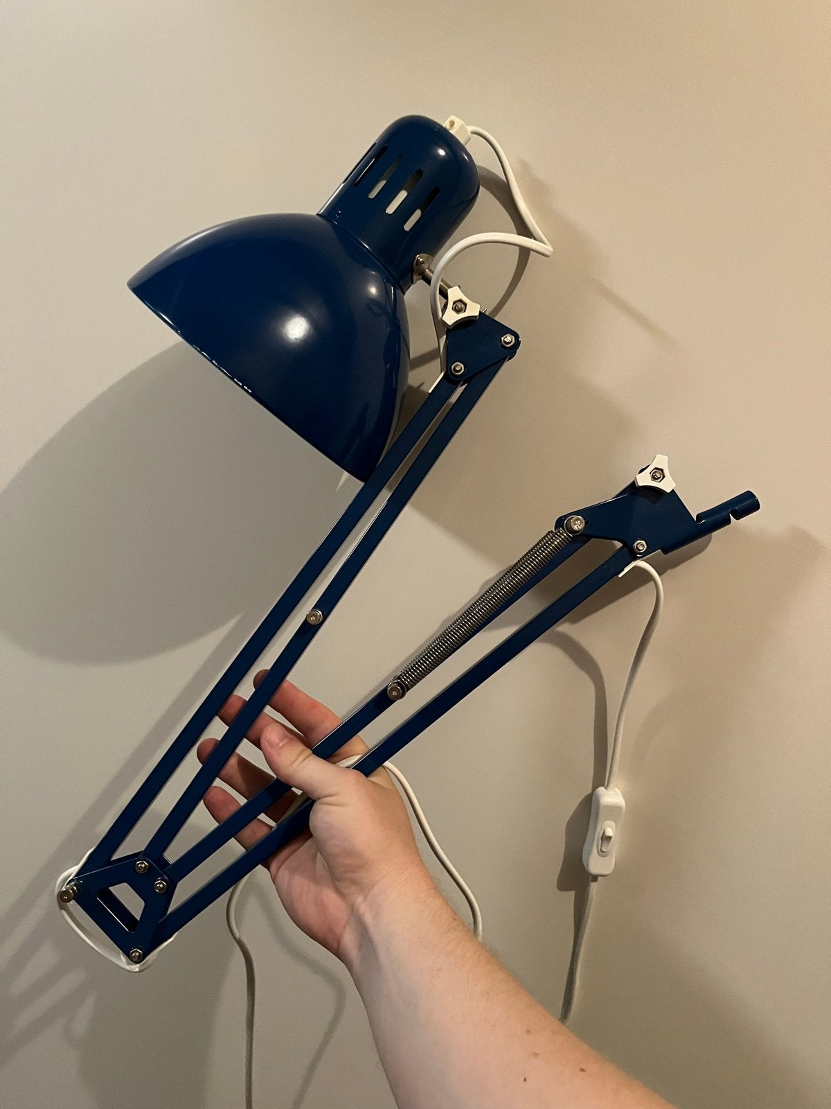 IKEA Bureaulamp - Blauw, voor bureau te bevestigen, Bureaulamp, E27 (groot), IKEA, Metaal