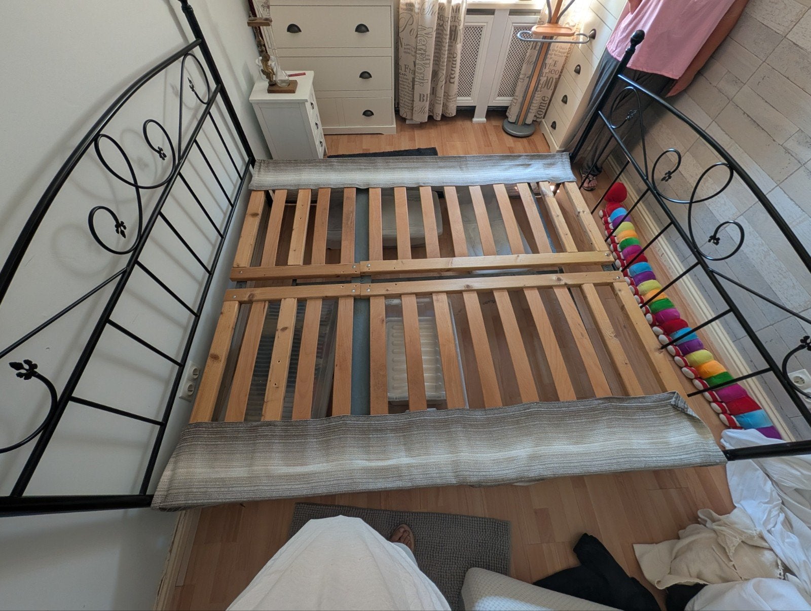 Lattenbodem 180x200 cm (evt. met 1 matras 90x200 cm), Huis en Inrichting, Slaapkamer | Bedden, Ophalen, Gebruikt, 90 cm, Eenpersoons