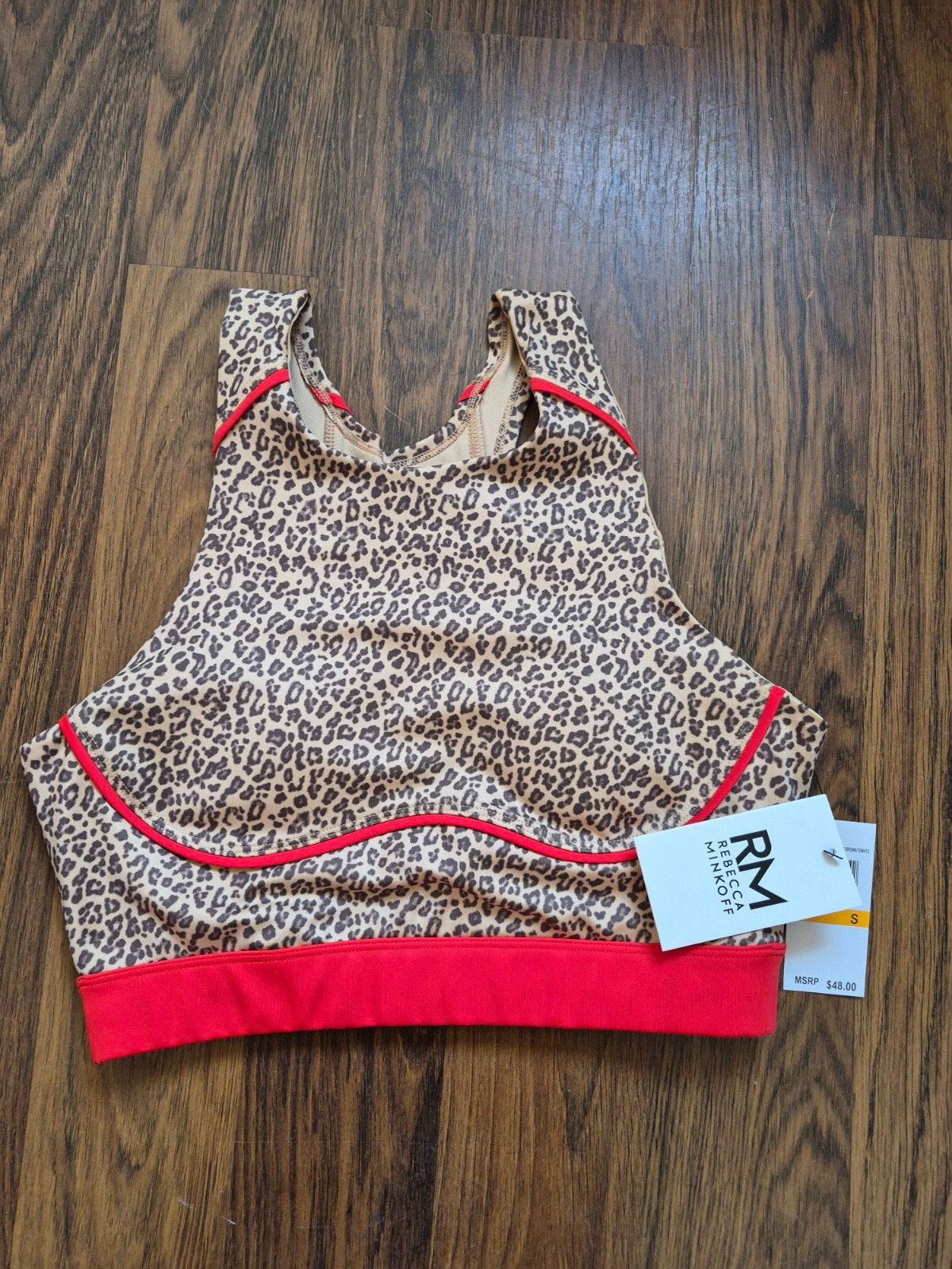Rebecca Minkoff Sportbeha - Luipaardprint met rood, Rebecca Minkoff, Meerkleurig, Nieuw, Ophalen of Verzenden