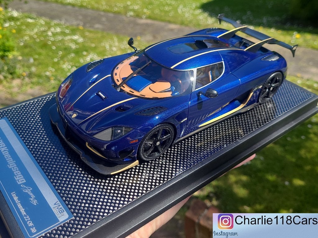 VMB 1/18 Koenigsegg Agera RS – Blue Carbon, Ophalen of Verzenden, Nieuw, Motor, Overige merken