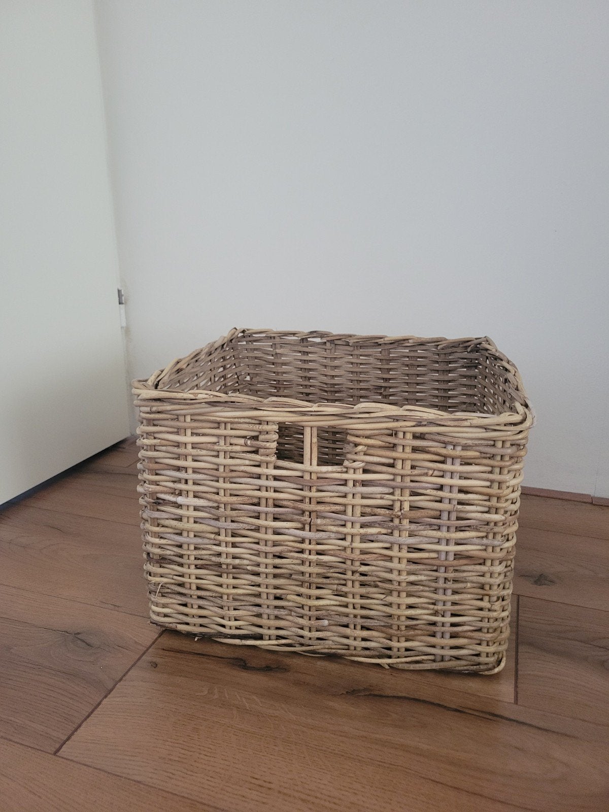 2 Grote rieten manden van Leenbakker, Ophalen, Gevlochten, Mand, Vierkant