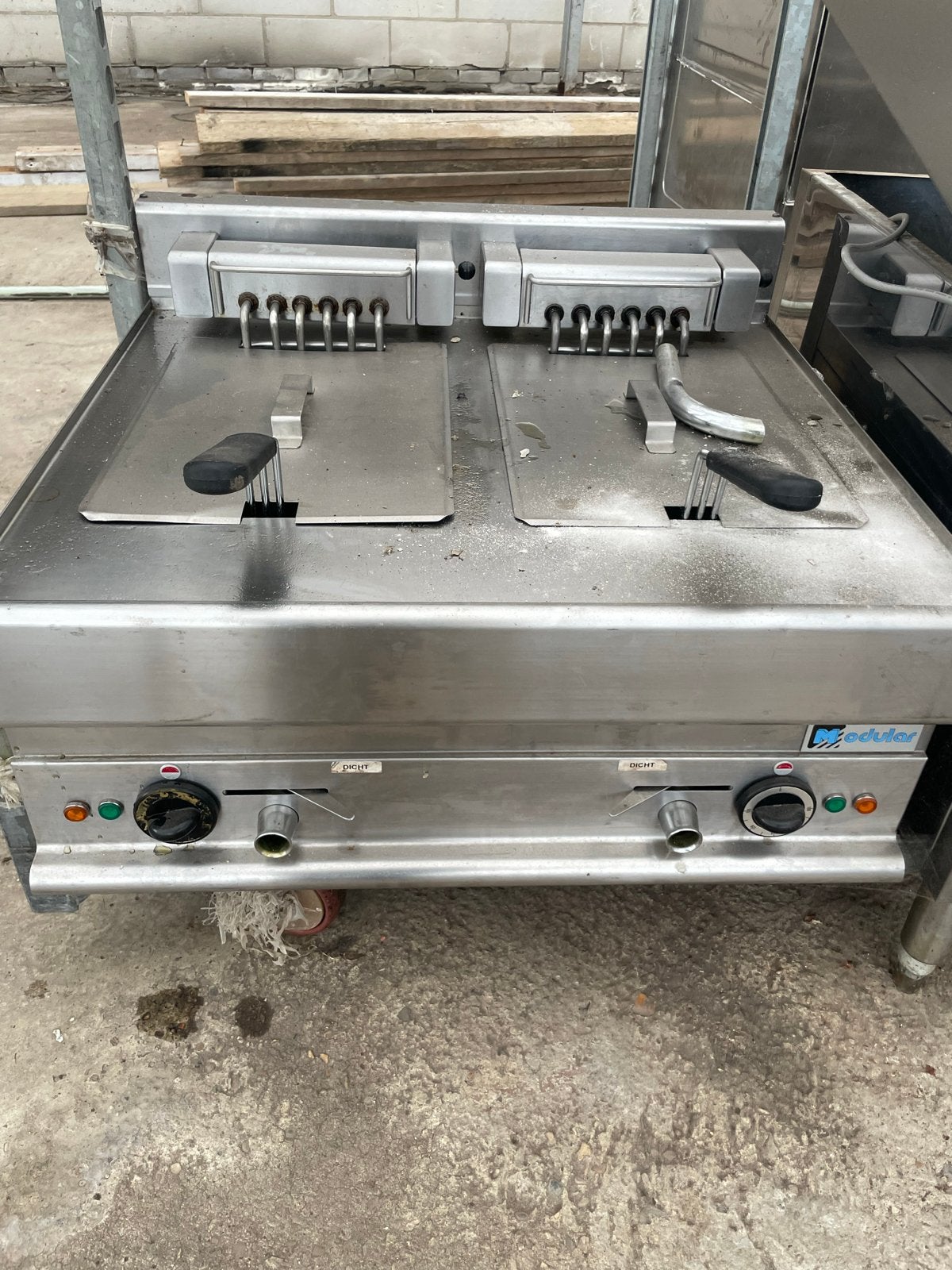 Professionele dubbele frituurpan - Modular, Ophalen, Gebruikt, Fornuis, Frituur en Grillen