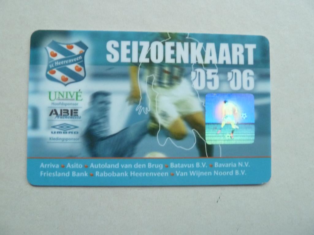 Seizoenkaart. Sc Heerenveen 2005/2006  Witte achterkant, Verzamelen, Ophalen of Verzenden, Gebruikt, Overige binnenlandse clubs