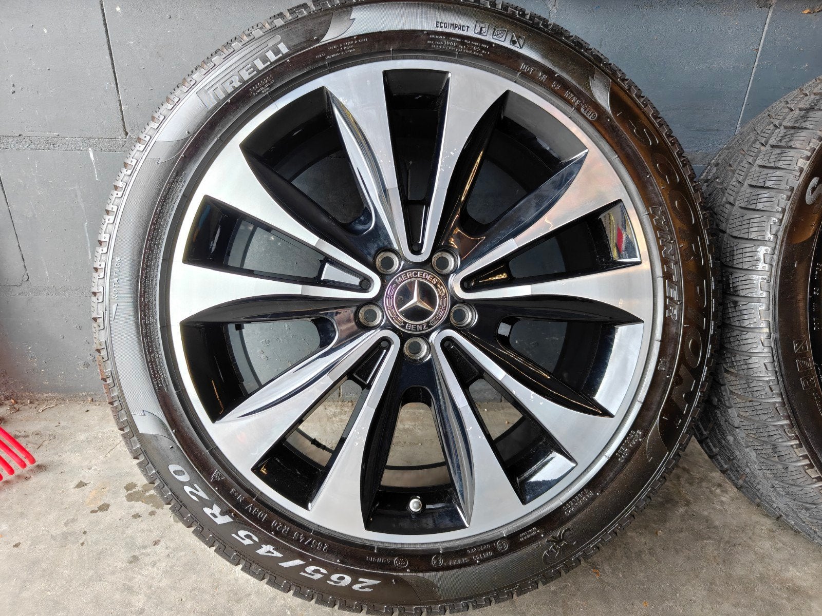 20" Mercedes GLE Winterset Pirelli TPMS 7,5MM, Gebruikt, 265 mm, Banden en Velgen, Onbekend