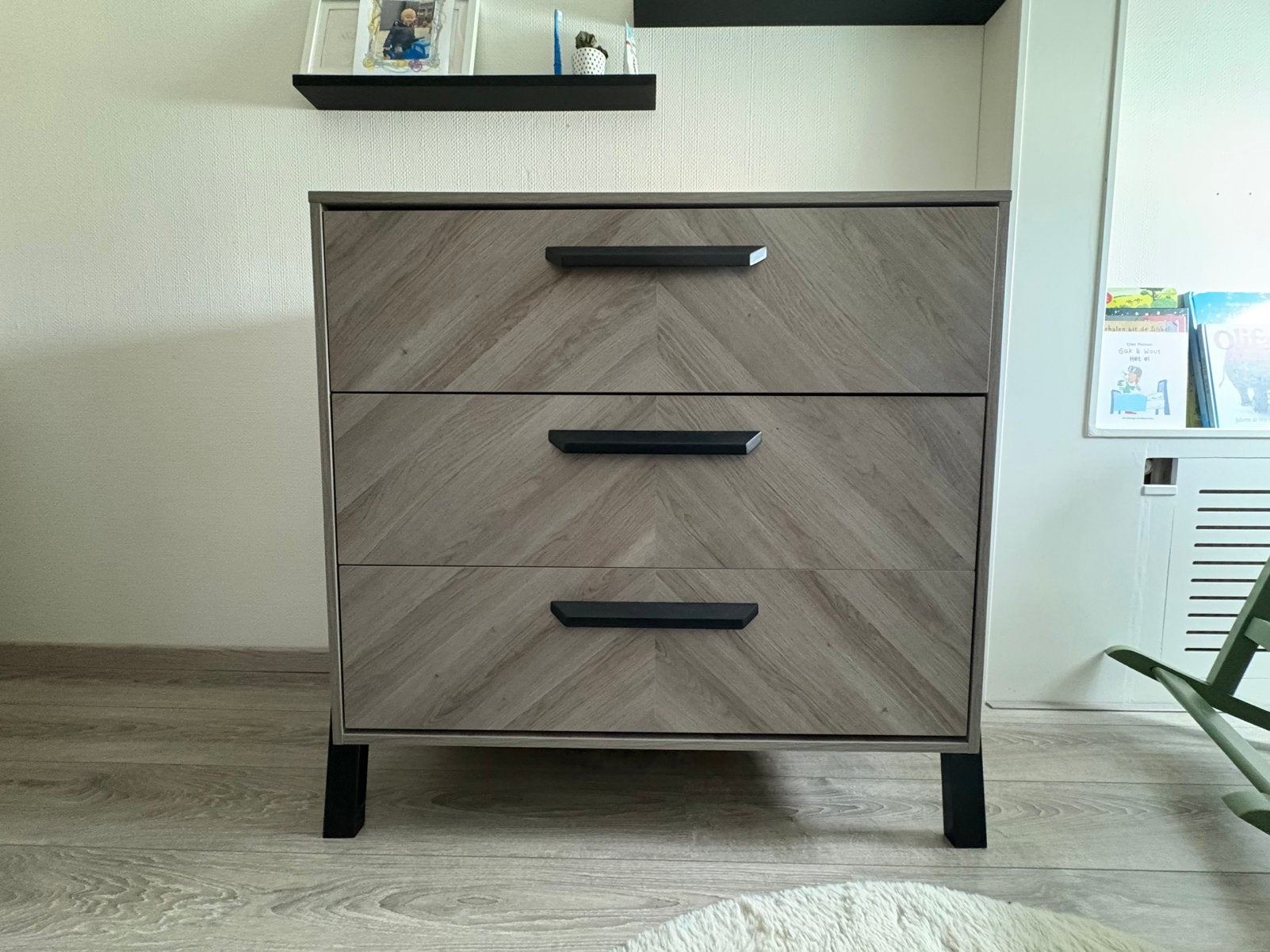 Ledikant, commode, matras, airgosafe topper, Ophalen, Zo goed als nieuw, Jongetje of Meisje
