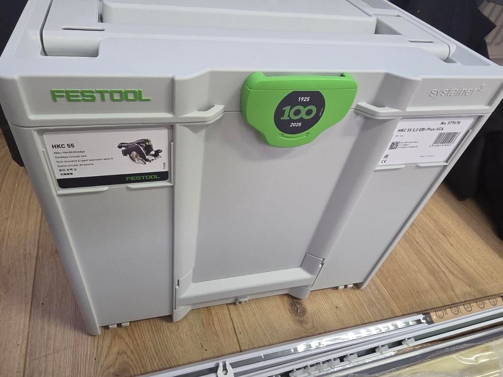 Festool HKC 55 accu cirkelzaag nieuw in koffer met blad, Cirkelzaag, Nieuw, Ophalen of Verzenden, 30 tot 70 mm
