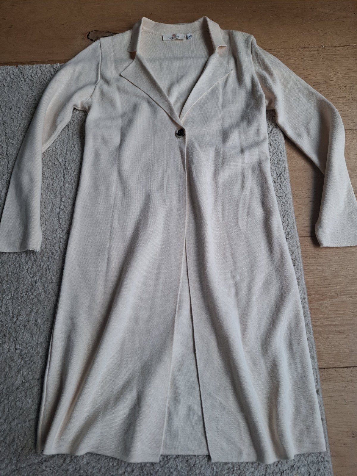 Lange gebreide cardigan R 1854 maat S 36 crème, Ophalen of Verzenden