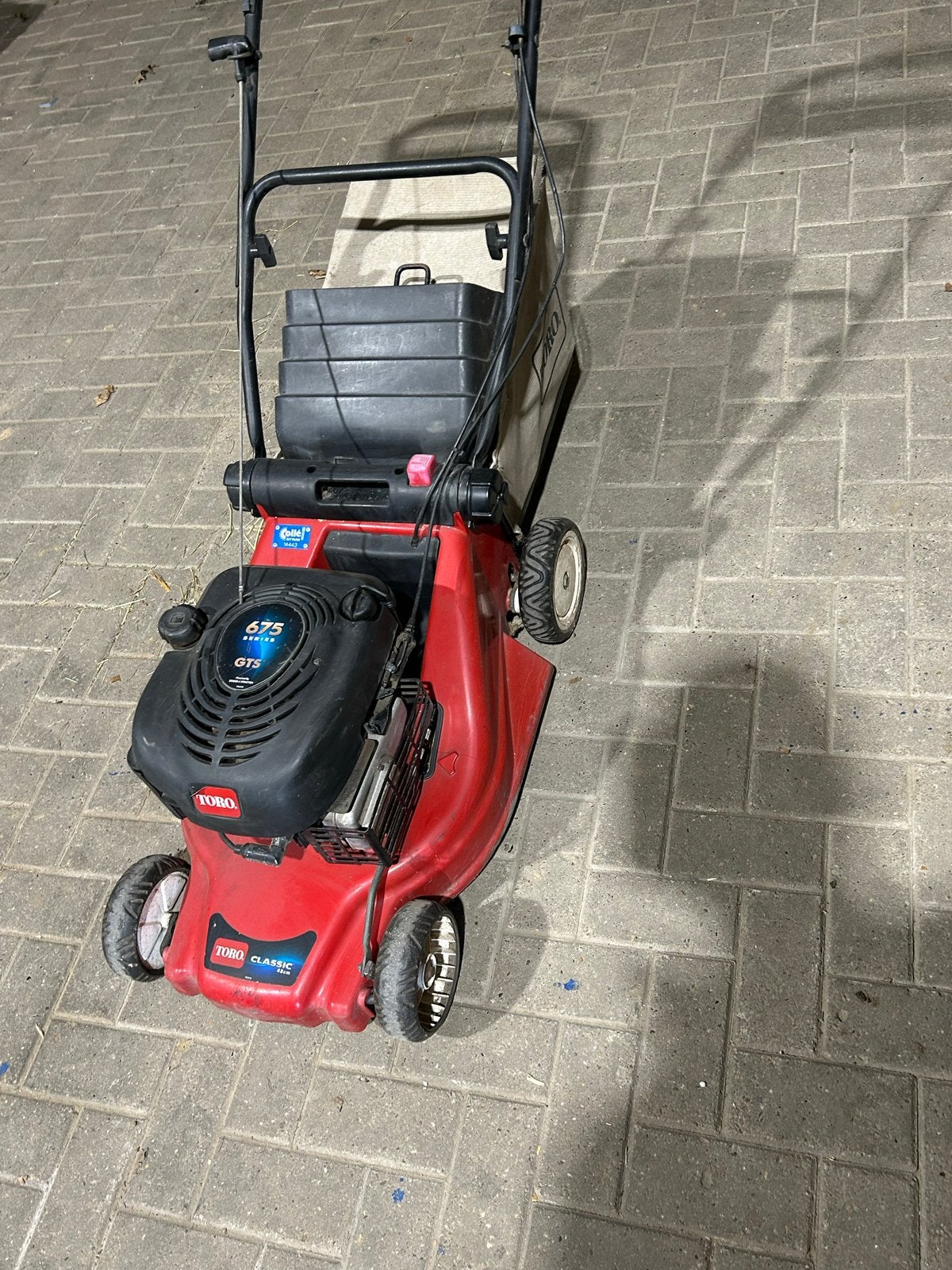 Toro Classic 46 cm Benzine Grasmaaier met Opvangbak, Tuin en Terras, Ophalen, Cirkelmaaier, Gebruikt, Opvangbak