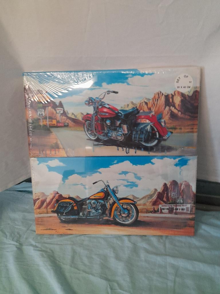 nieuwe schilderijen route 66 Harley Davidson motors, Ophalen of Verzenden, Nieuw, Schilderij, 75 cm of meer