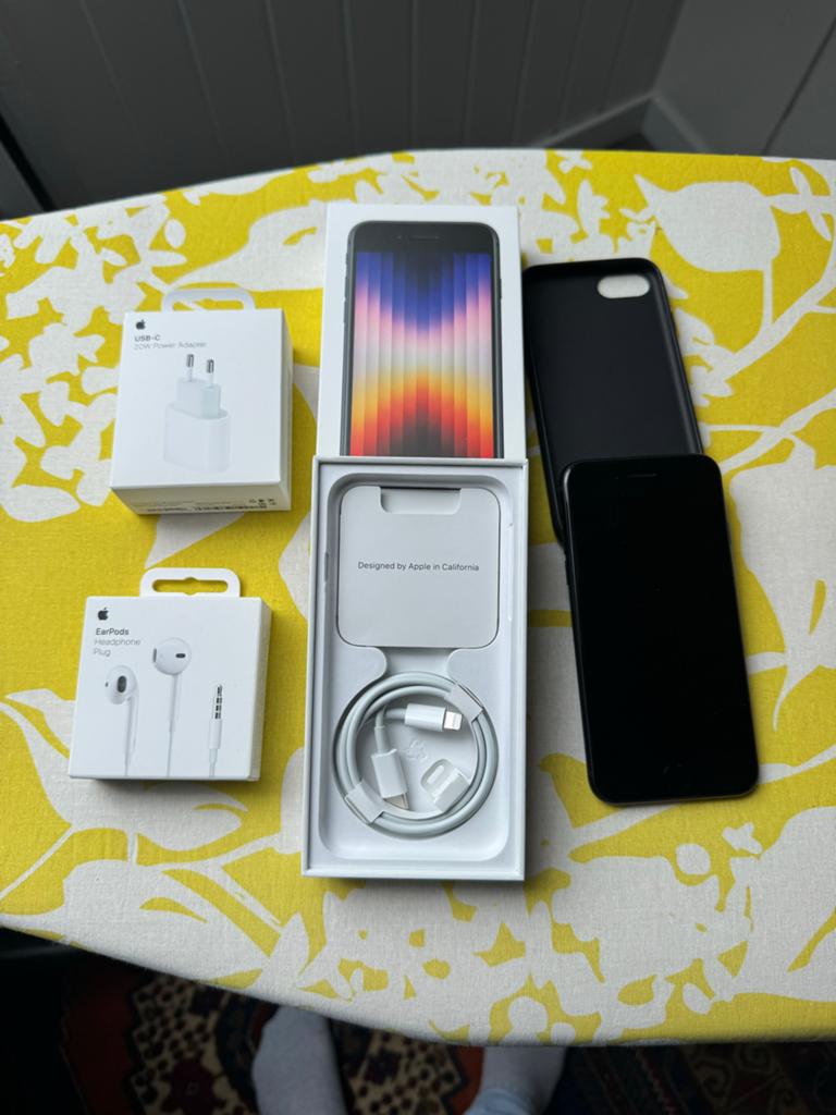 iPhone SE (2022) 64GB Splinter Nieuw, Ophalen, Zwart, Nieuw, 64 GB
