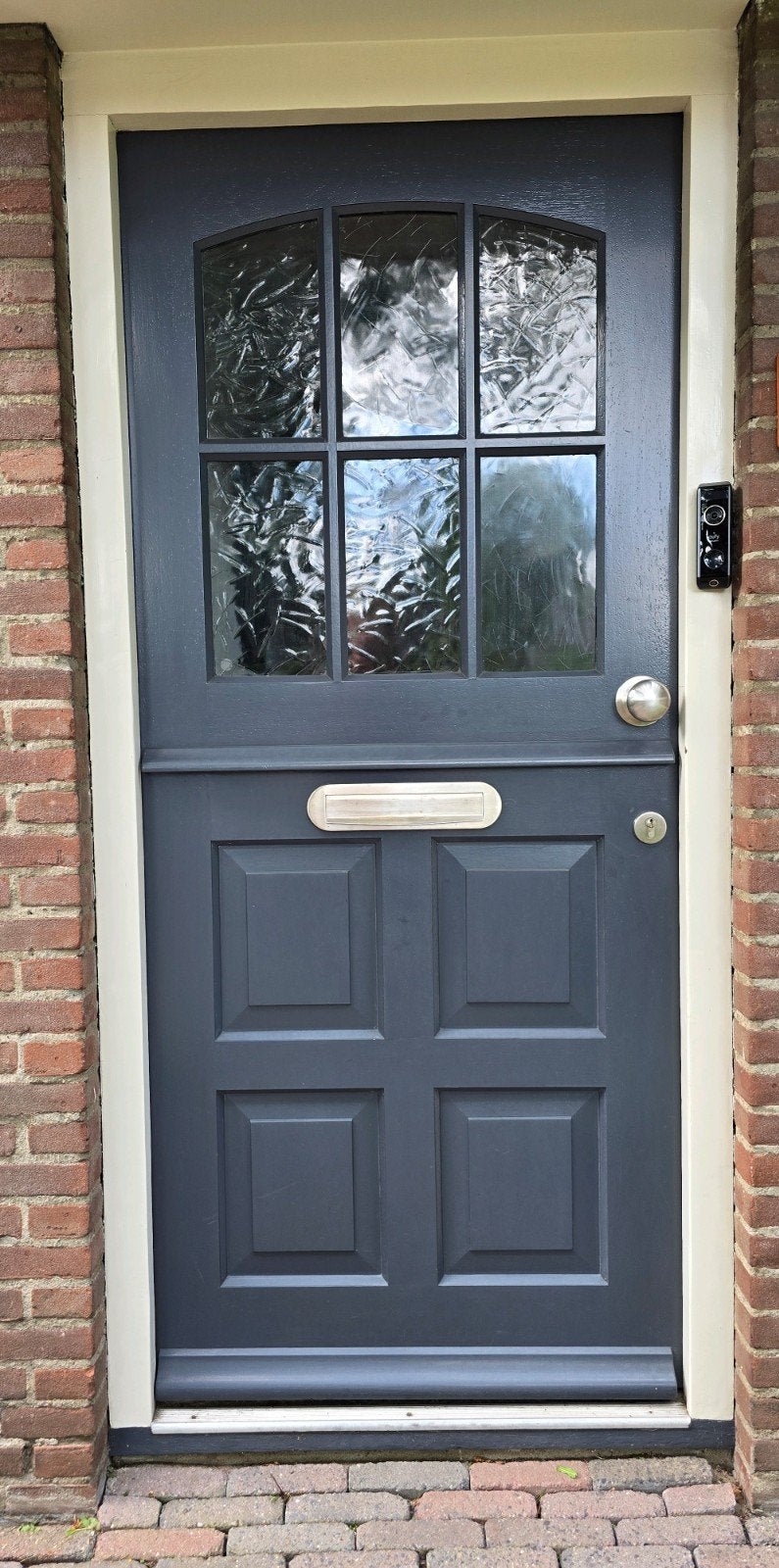 Hardhouten voordeur - Antraciet - 210x92 cm, Ophalen, Gebruikt, 80 tot 100 cm, Buitendeur