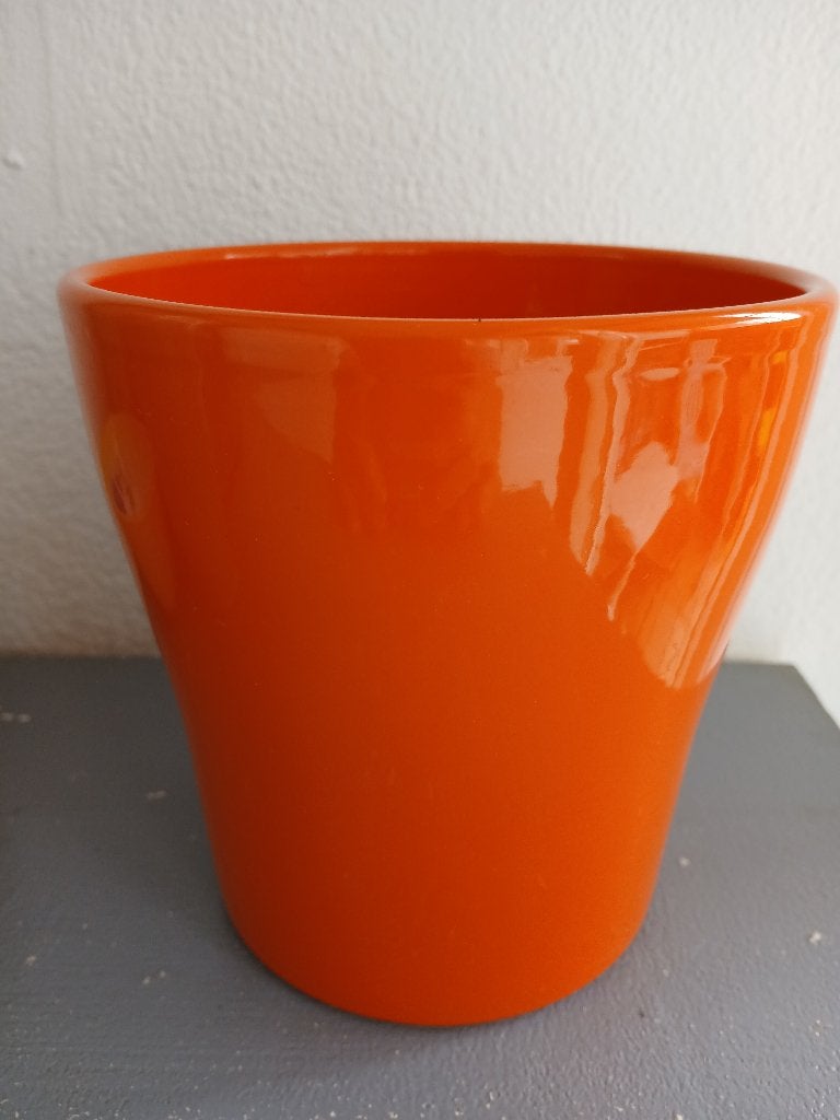 oranje retro bloempot, Ophalen of Verzenden, Huis en Inrichting