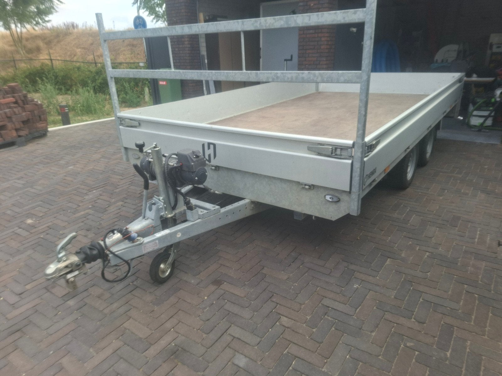 Henra plateauwagen 2700 kg – 400x220 – tandemasser + elektri, Auto diversen, Ophalen, Gebruikt