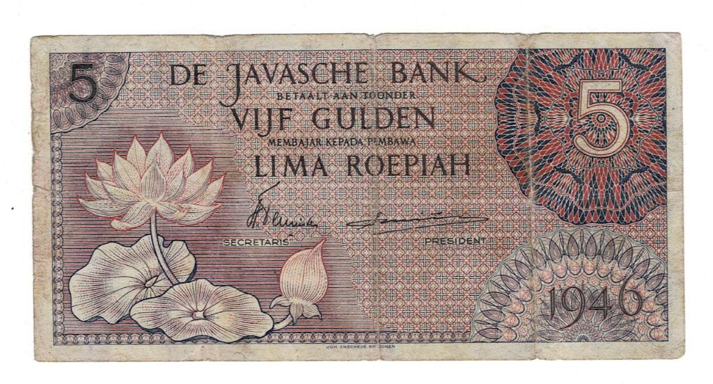 Nederlandsch Indië, 5 gulden 1946, Verzenden, 5 gulden