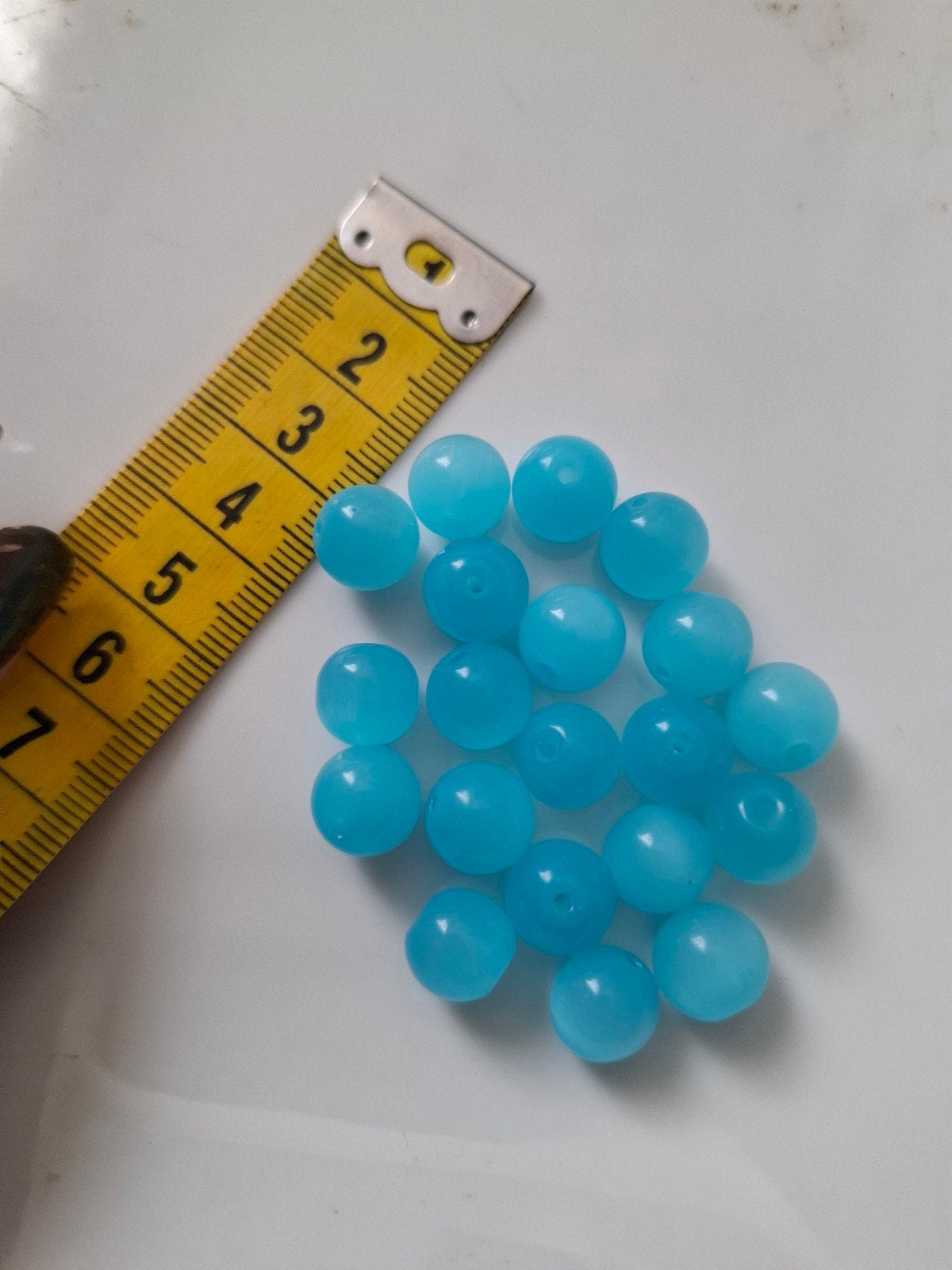 20 stuks 10 mm glaskralen blauw lichtblauw kralen partij, Kraal, -, -, Nieuw