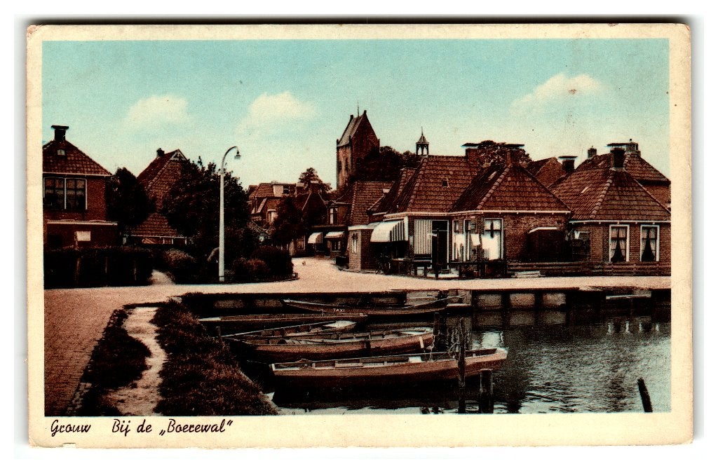 Grouw, Bij de "Boerewal", Ophalen of Verzenden, 1940 tot 1960, Ongelopen, Friesland