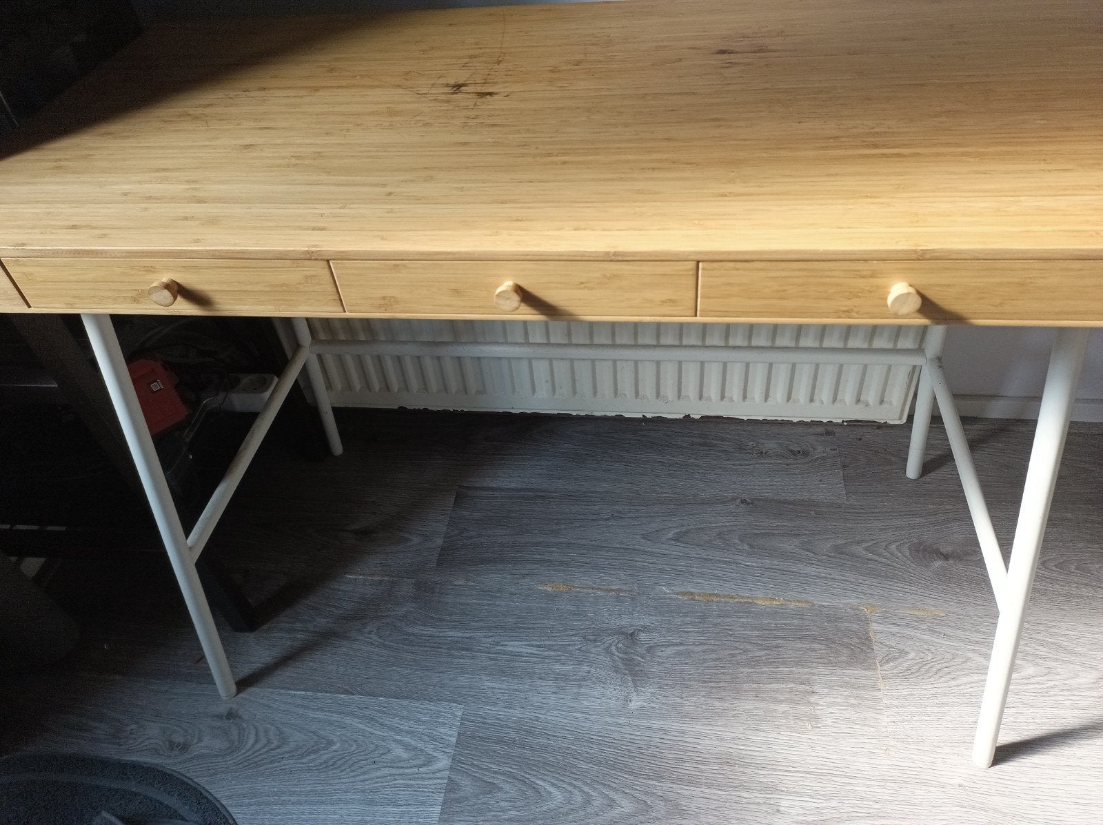 Ikea Lillåsen bamboe bureau, Overige typen, Gebruikt, Met lades, Ophalen of Verzenden