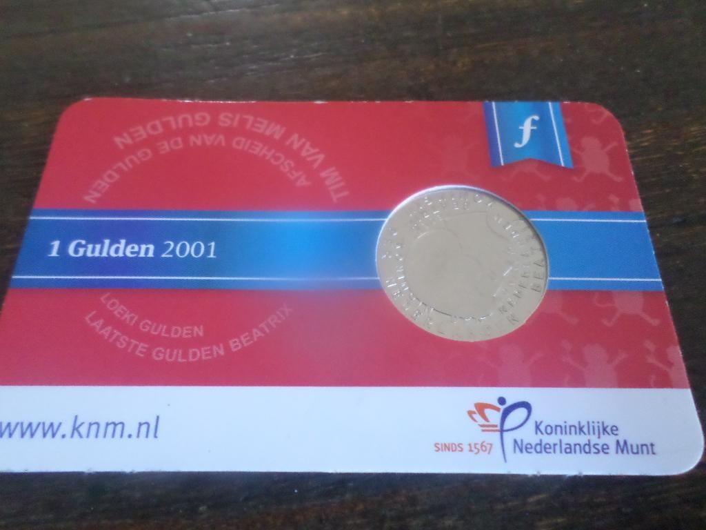 Coincard laatste gulden Beatrix., Ophalen of Verzenden, Koningin Beatrix, 1 gulden, Setje