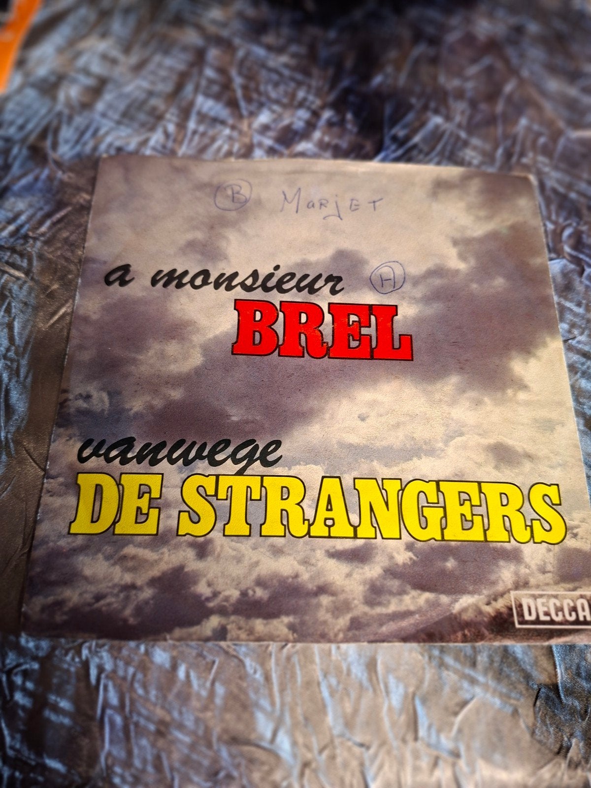 De Strangers - A Monsieur Brel (Decca LP), Cd's en Dvd's, LP, Gebruikt, Overige genres, Ophalen of Verzenden