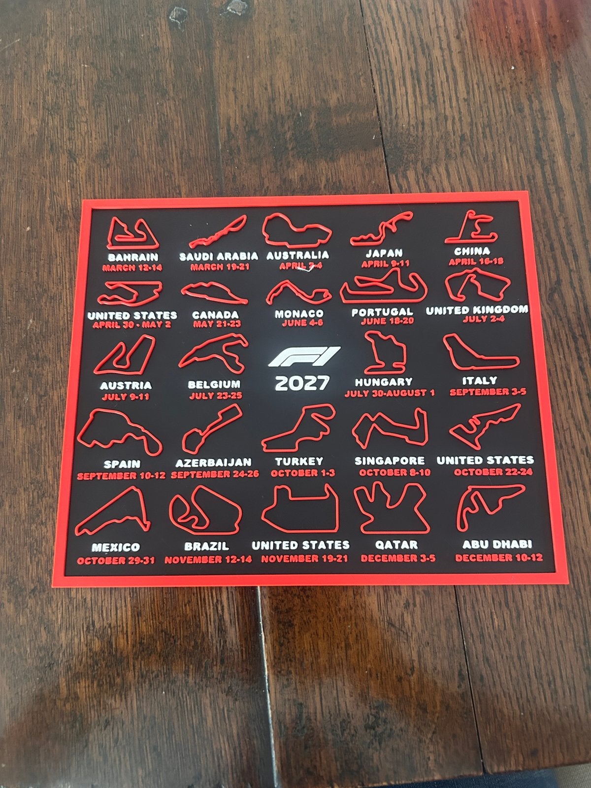 Formule 1 kalender 2027, Ophalen of Verzenden, Maandkalender, Nieuw