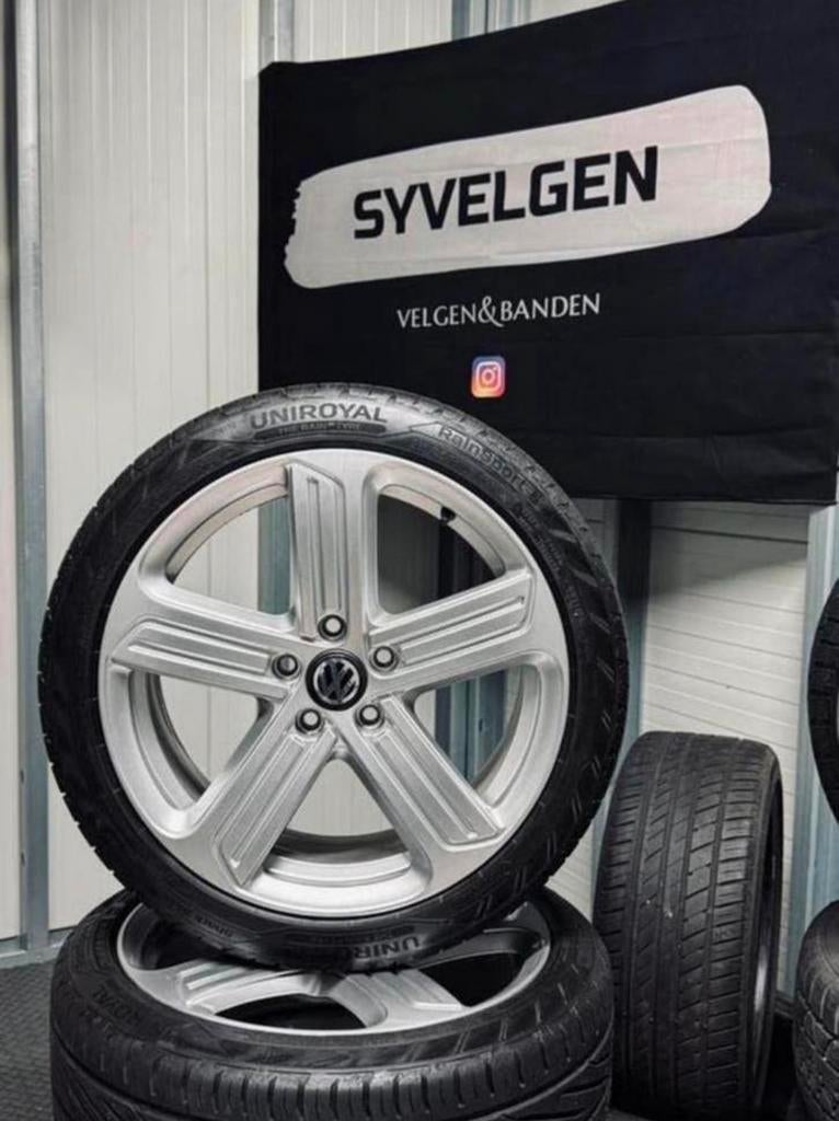 18” Orig. VW GOLF CADDY (CADIZ) Velgen 5x112 met Zomerbanden, Ophalen, 18 inch, Banden en Velgen, Personenwagen