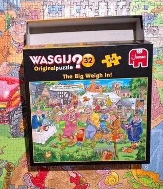 Wasgij? Original puzzle nr 32, 950 st: the big weigh in!, Ophalen of Verzenden, 500 t/m 1500 stukjes, Zo goed als nieuw