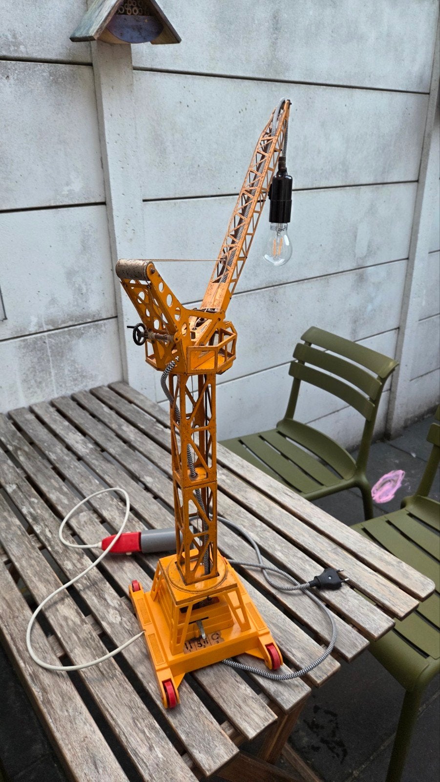 Vintage torenkraan met lamp, Ophalen