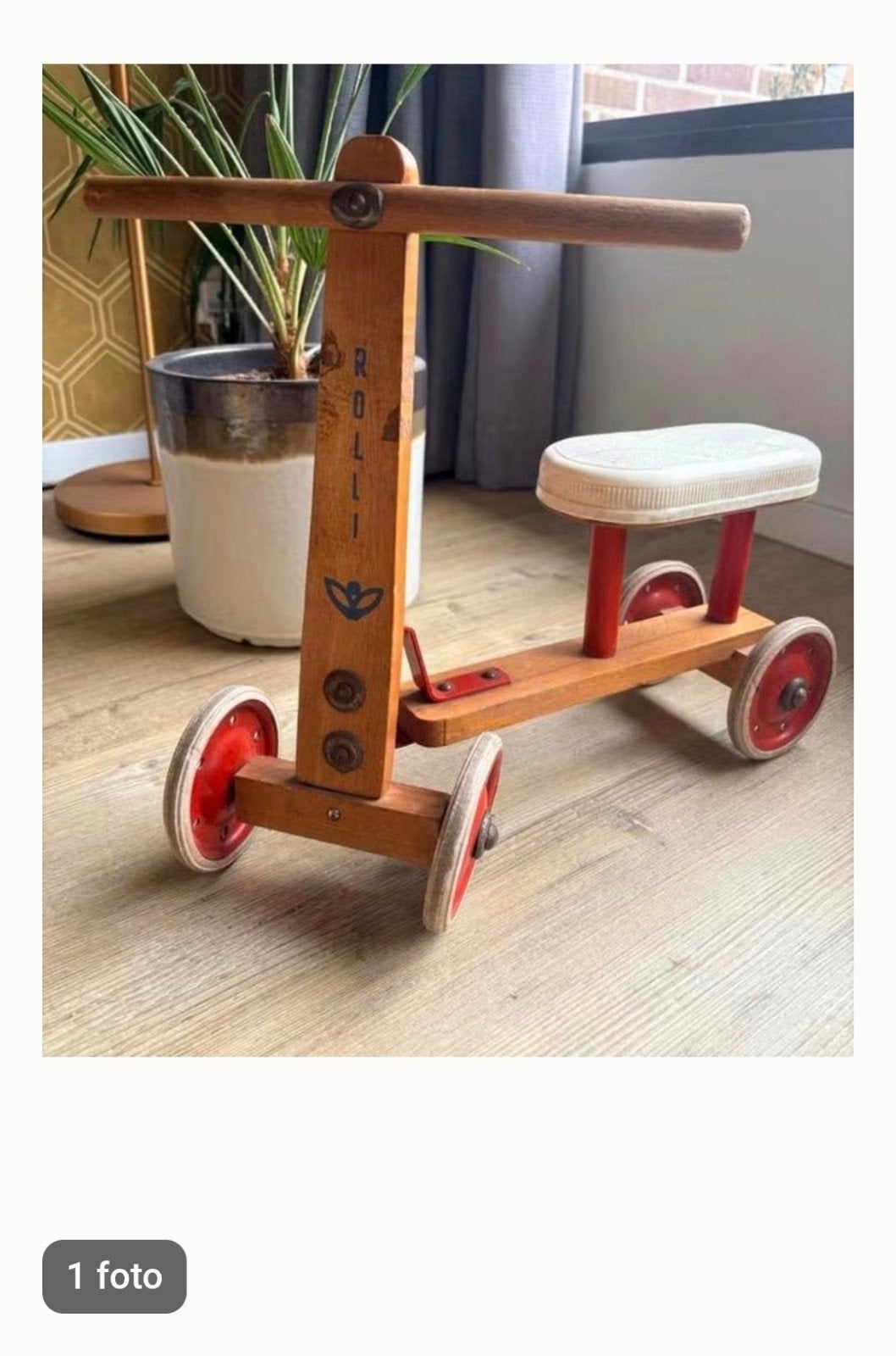 antiek loopfietsje, Ophalen