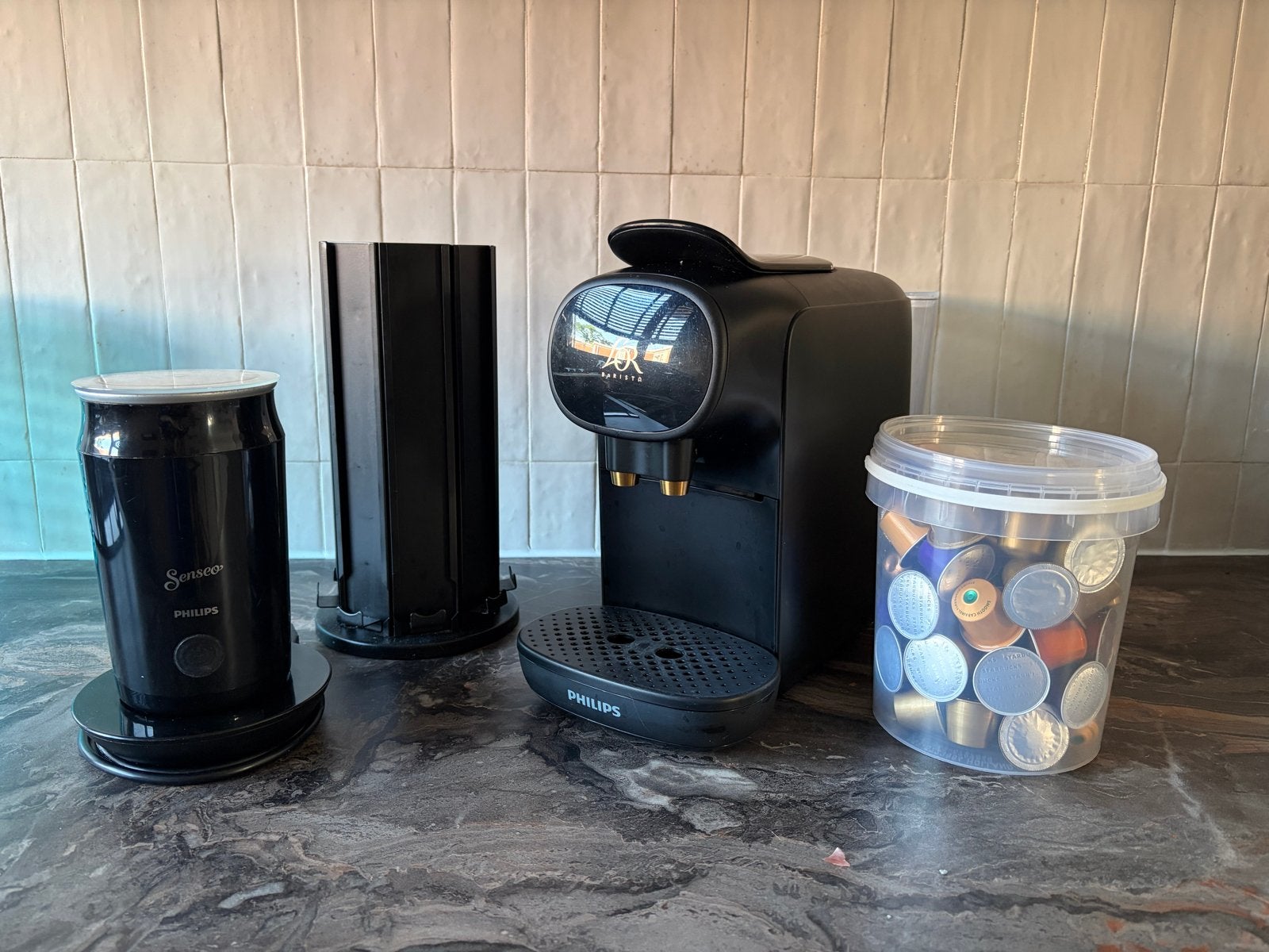 L'OR Barista koffiecupmachine met accessoires, Ophalen, Gebruikt, Espresso apparaat, 1 kopje