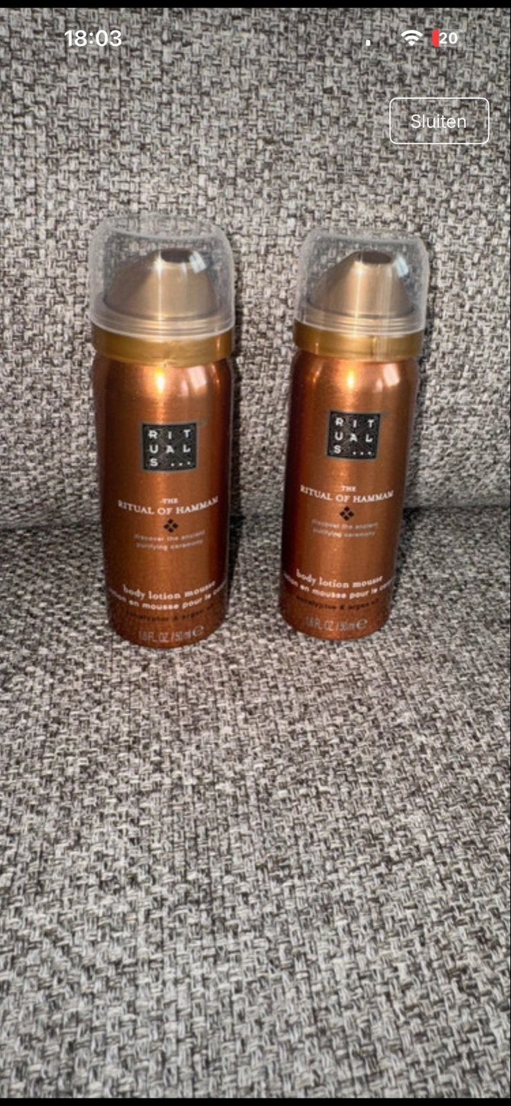 Rituals The Ritual of Hammam Body Lotion Mousse (2x), Ophalen of Verzenden, Nieuw, Bodylotion, Crème of Olie