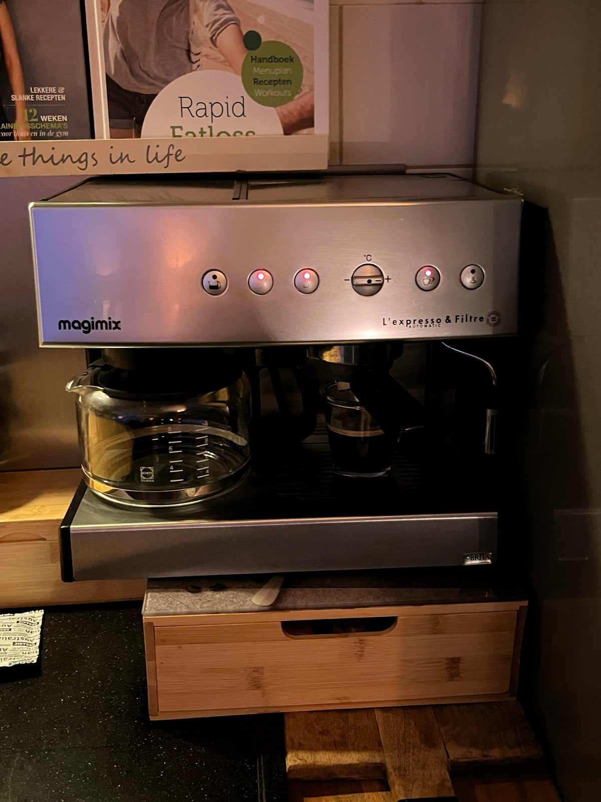 Magimix L'espresso & Filtre Combi Koffiezetapparaat, Koffiepads en cups, Gebruikt, Ophalen, Stoompijpje